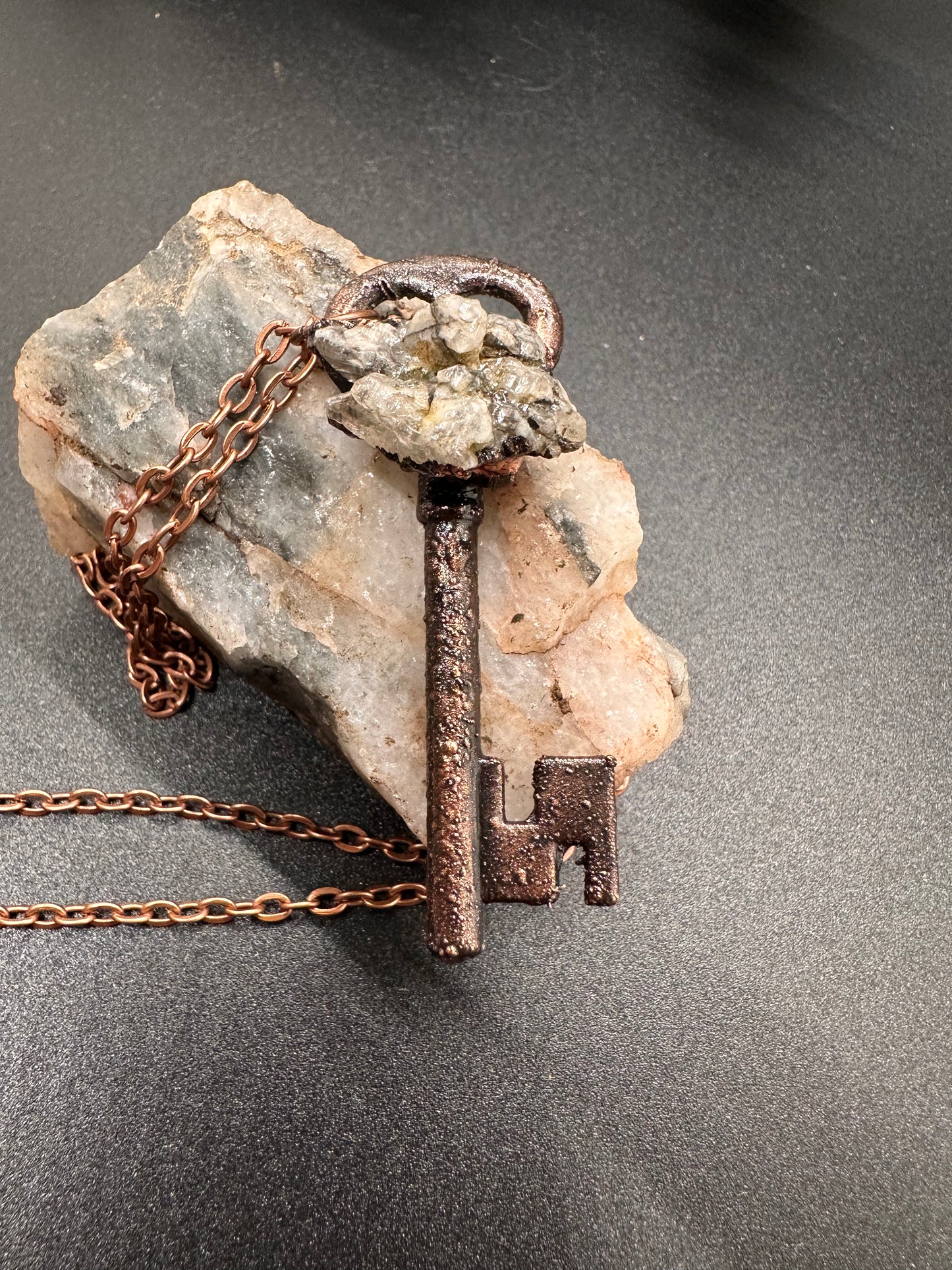 Electroformed Key With Quartz Crystal